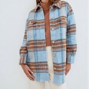 Aritzia Wilfred free The Ganna™ Long Shirt Jacket Long merino wool  XXS NWOT